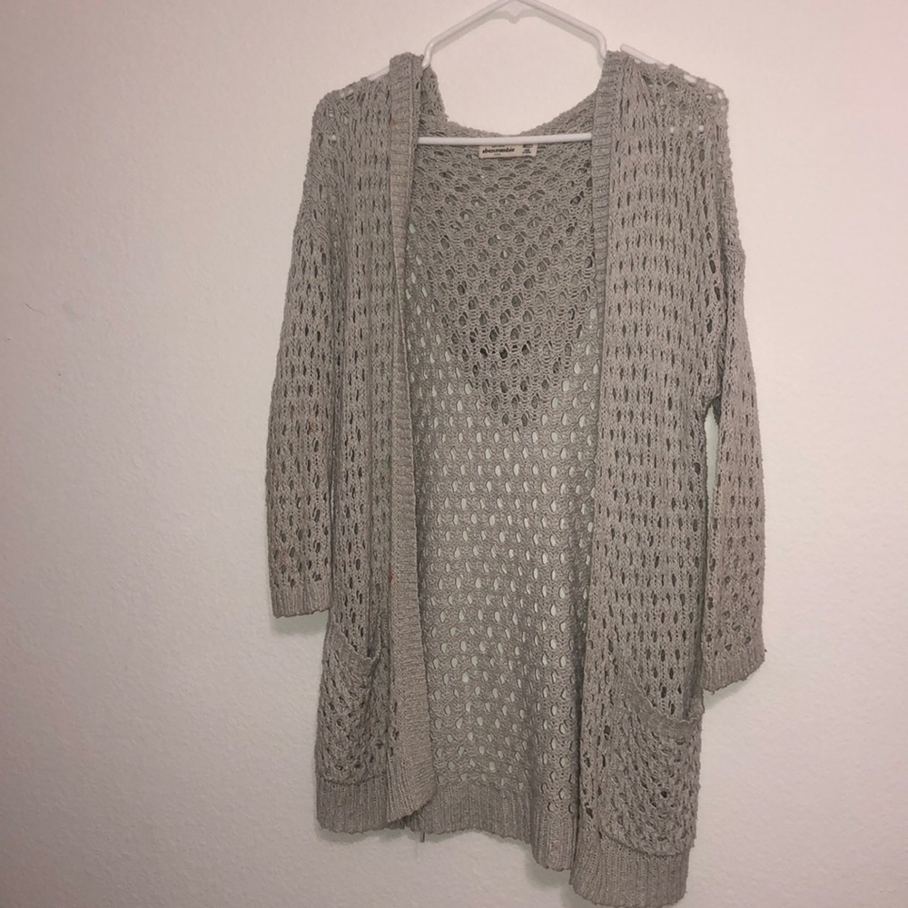 Abercrombie kids grey cardigan